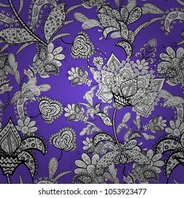 Flat Flower Elements Design. Colour Spring Theme seamless pattern Background. Fancy fabric pattern. Seamless Floral Pattern in Vector illustration.