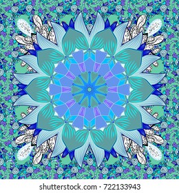 Flat Flower Elements Design. Colour Spring Theme seamless pattern Background. Children style. Seamless vector background with flowers.