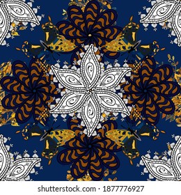 Flat Flower Elements Design. Floral fantasy design on a bright background seamless pattern. Colour Spring Theme seamless pattern Background.