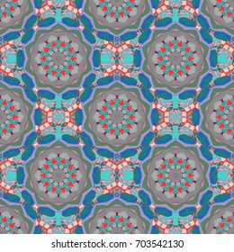 Flat Flower Elements Design. Floral fantasy design on a bright background seamless pattern. Colour Spring Theme seamless pattern Background.