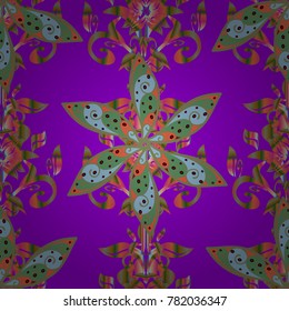 Flat Flower Elements Design. Seamless Floral Pattern in Vector illustration. Colour Spring Theme seamless pattern Background. Fancy fabric pattern.