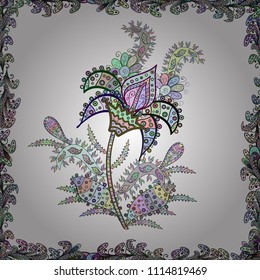 Flat Flower Elements Design. Vector. Colour Spring Theme seamless pattern Background.