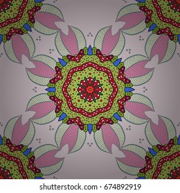 Flat Flower Elements Design Vector illustration. Floral seamless pattern background. 