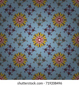 Flat Flower Elements Design. Vector seamless Beautiful fabric pattern. Flower pattern. Colour Spring Theme seamless pattern Background.