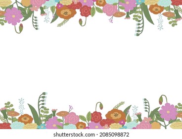 Flat flower frame Heading copy space