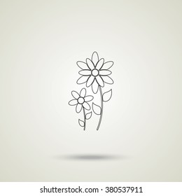 Flat flower icon.