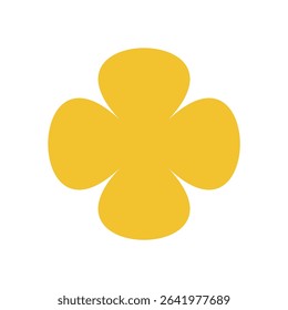 Flat flower icon with abstract shape. Minimal round element in brutalist style. Contemporary graphic art, y2k aesthetic, perfect for decoration or trendy design projects.