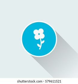 flat flower icon with long shadow