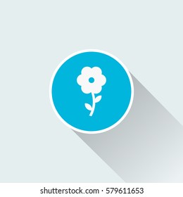 flat flower icon with long shadow
