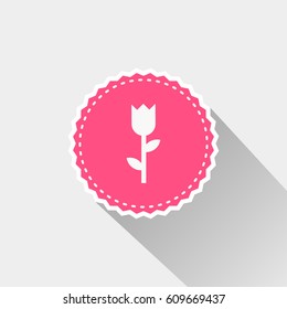 flat flower icon with long shadow