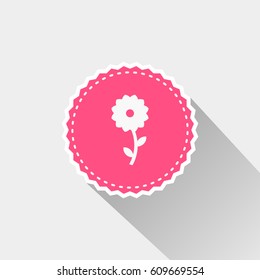 flat flower icon with long shadow