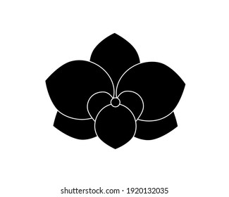 Flat Flower Icon - Orchid. Vector Image 