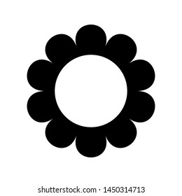 flat flower icons silhouette isolated on white. Cute retro design. daisy logo.