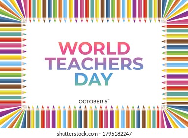Flat Flower Illustration Design For World Teachers Day Template, Design Suitable For Posters, Backgrounds, Greeting Cards, World Teachers Day Themed