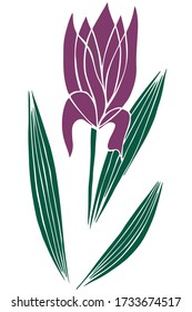 flat flower on white background vector