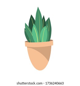 Flat flower plant pot. Flat vector illustration 