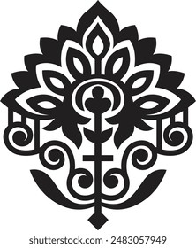 Flat flower silhouette vector white background