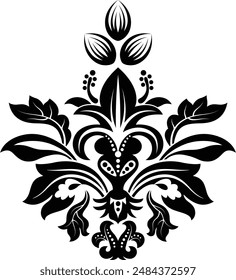 Flat flower silhouette vector white background