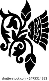 Flat flower silhouette vector white background
