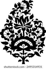 Flat flower silhouette vector white background