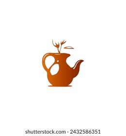 Flache Blume mit Vas Illustration