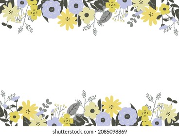 Flat flower yellow frame Scandinavian