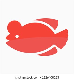 Flat Flowerhorn vector icon