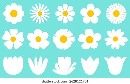 Flat Flowers art icon vector design. Foliage line art drawing with abstract shape. Abstract Plant Art design for print, cover, wallpaper, Minimal and natural wall art. Vector illustration.