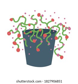 flat flowers in pots on white background vector illustration design