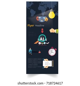 Flat Flyer and  Business Poster design template