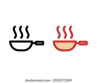 flat flying pan icon vector illustration