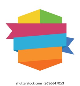 Flat and Folded Paper Style Labels in Multiple Colors