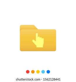 Flat folder design element with pointing finger symbol,Folder icon,Vector and Illustration.