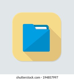 Flat folder icon for application on grey background