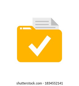 flat folder icon with a checklist symbol