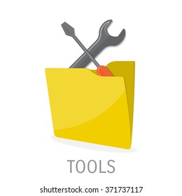 Flat folder icon - Computing - Data and information