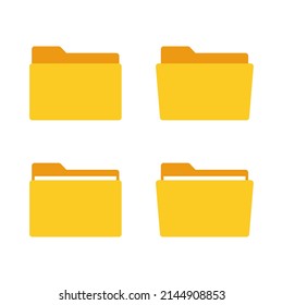 Flat folder icon set. Various folder symbol. Suitable for design element of document management app, computer file directory, and office storage folder.