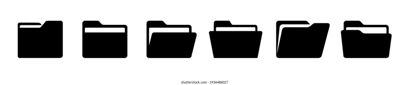 Flat folder icon set vector illustration