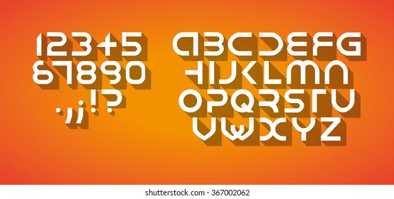 Flat font, each symbol separately isolated