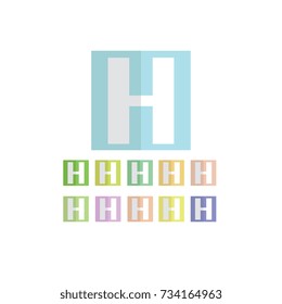 flat font made of rectangle.