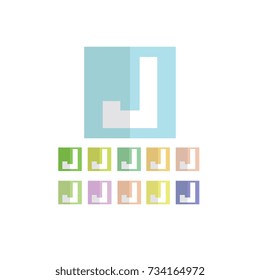 flat font made of rectangle.
