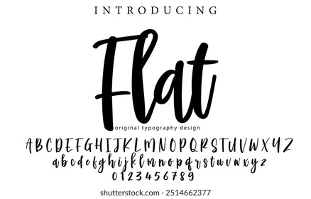 Flat Font Stylish brush painted an uppercase vector letters, alphabet, typeface