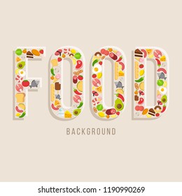 Flat Food Background 