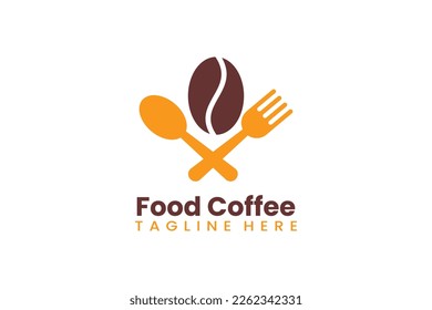 Flat food coffee logo template vector design illustration
