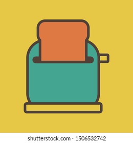 flat food icon design - toaster