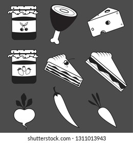 Flat food icons