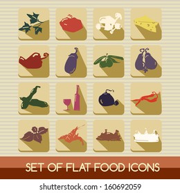 Flat food icons