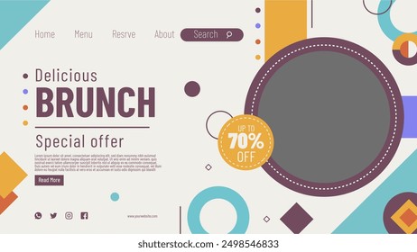Flat food landing page vector design in eps 10