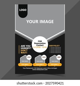 Flat food poster Free Vector 
Fast food vertical print template .