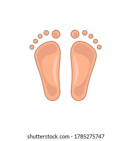 flat foot color icon. concept of cosmetics and procedures for feet care, spa, massage, reflexology. doodle symbol for print or web logo for app, site. simple sign isolated on white background